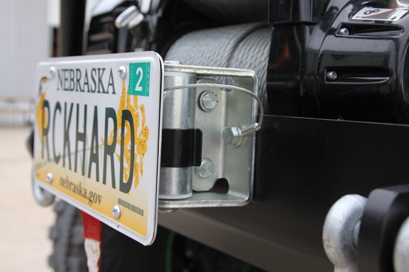 Rock Hard 4x4™ Roller Fairlead License Plate Mount w/ Cable