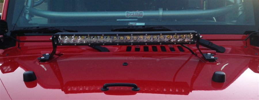 Rock Hard 4x4™ 20 LED Light Bar Hood Mount for Jeep Wrangler TJ/LJ 1997 -  2006 [RH-6068]