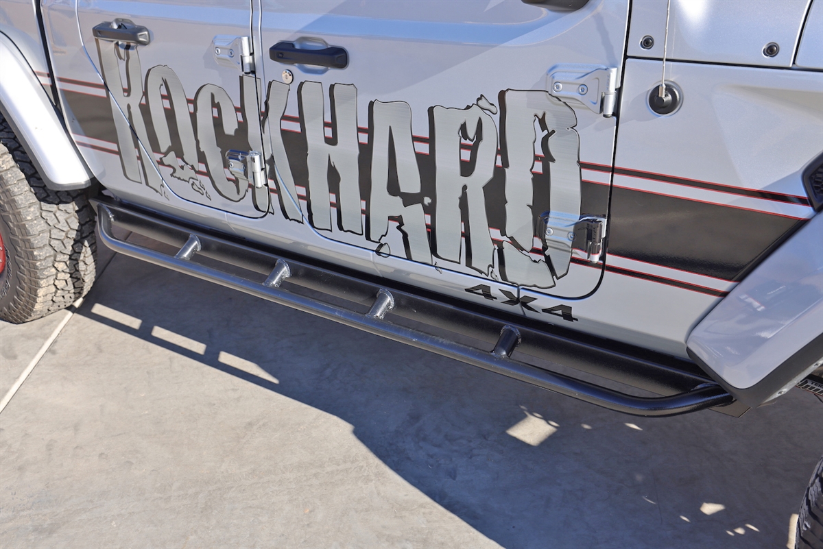 Rock Hard 4x4&#8482; Patriot Series Tube Slider Rocker Guards - Angled Down for Jeep Gladiator JT 2020 - Current [RH-80106]