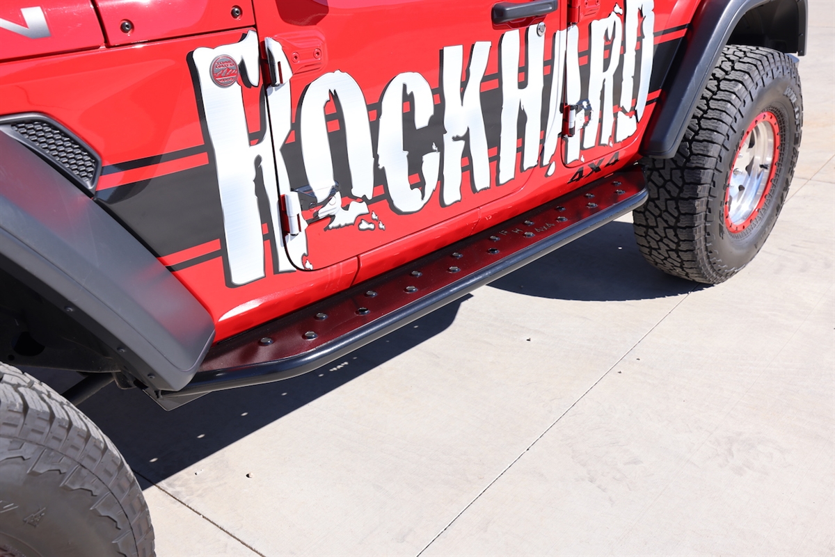 Rock Hard 4x4&#8482; RHX Series Tube Slider Rocker Guards with Flat Step  for Jeep Wrangler JK 2DR 2007 - 2018 [RH-6022]
