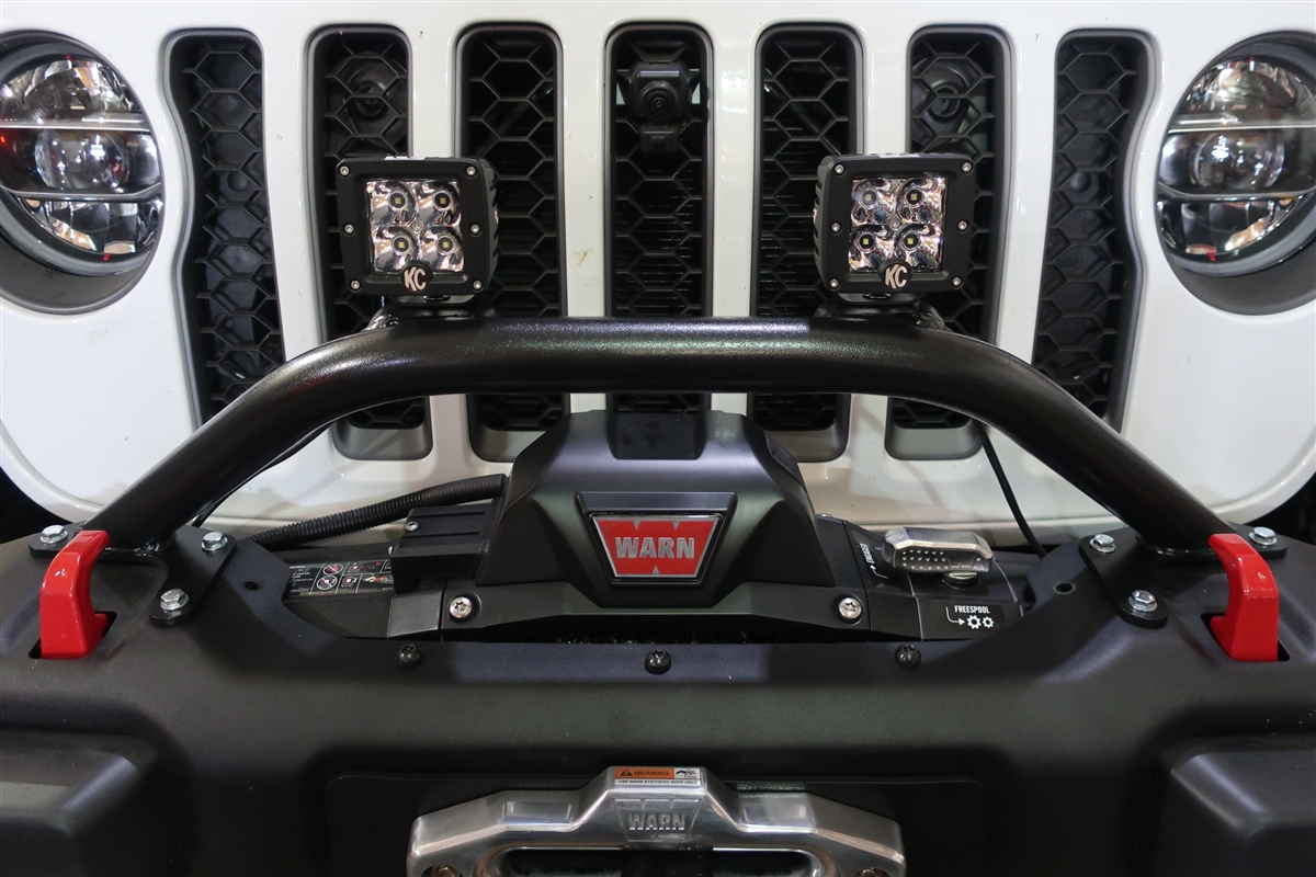 Rock Hard 4x4™ Winch Guard Plus Light Mount for 2018 Wrangler JL and  Gladiator OEM Steel Front Bumper [RH-90204]