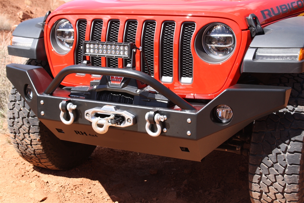 Rock Hard 4x4™ Patriot Series Full Width Front Bumper w/ Lowered  Winch Plate for Jeep Wrangler JL and Gladiator JT 2018 - Current [RH-90211]