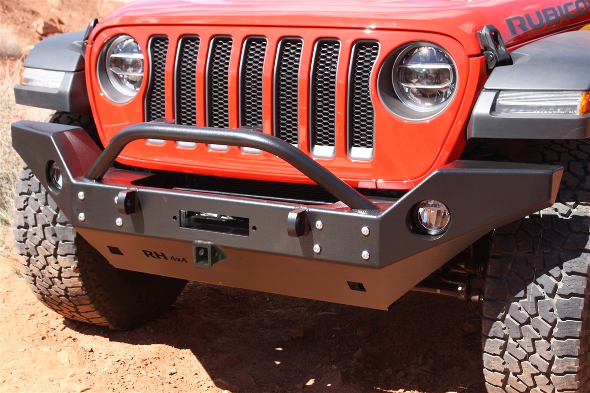 Rock Hard 4x4&#8482; Patriot Series Full Width Front Bumper w/ Receiver w/ Lowered Winch Plate for Jeep Wrangler JL and Gladiator JT 2018 - Current [RH-90212]