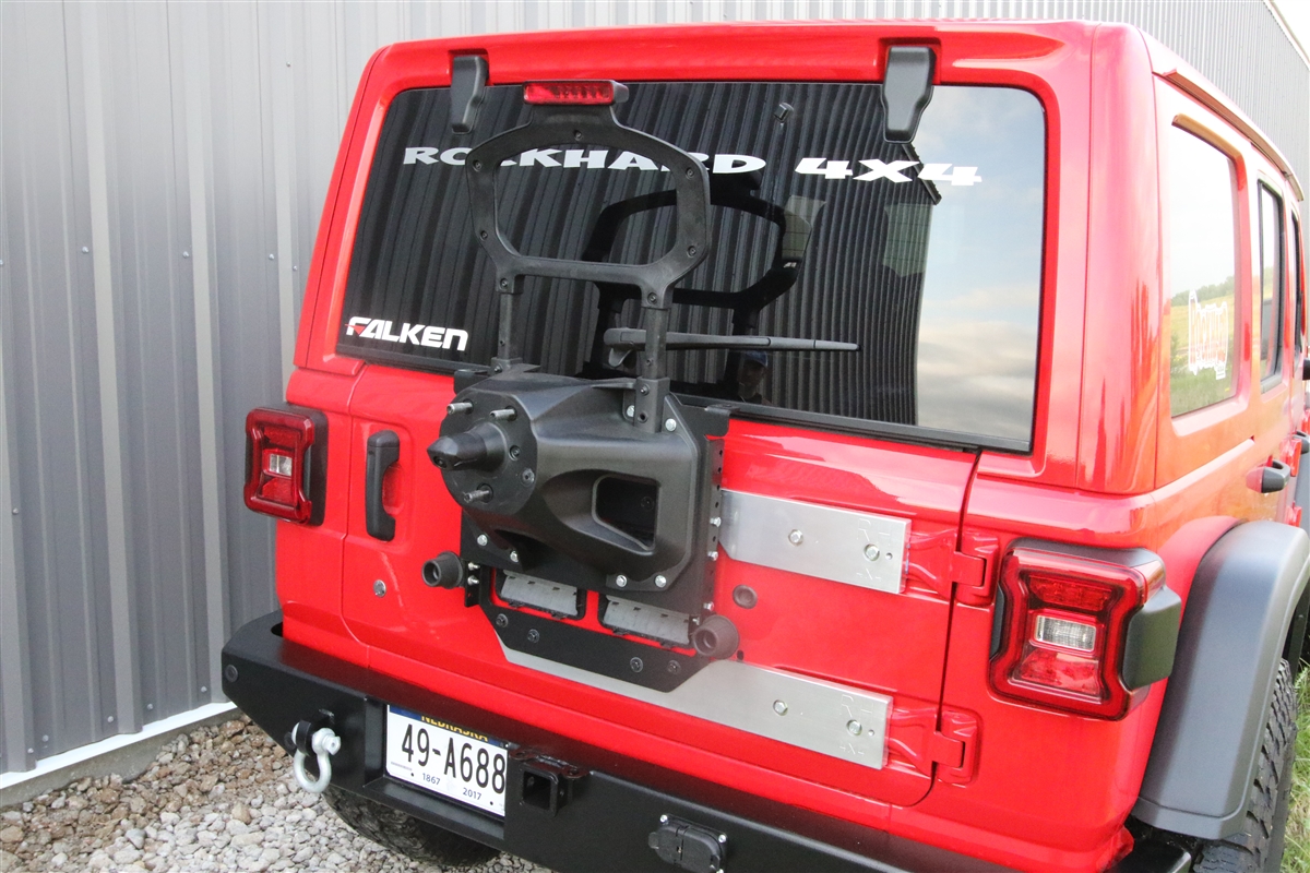 Rock Hard 4x4™ Freedom Series Body Mount Tire Carrier with Billet  Aluminum Braces for Jeep Wrangler JL 2018 - Current [RH-90350]